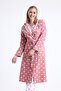 32456 Women's Fleece Hooded Long Dressing Gown (with Eye Patch Gift) - Dried Rose - 4
