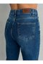 ZEO BASIC Lycra Mom Jean Albastru închis cu aspect șlefuit - 3