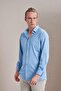 Men's Blue Long Sleeve Mercerized Kagi Slim Fit Shirt - 3