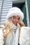 Women's Feather Detailed Heart Style Vegan Fur Hat |   55-56cm |   S-M