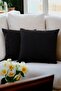 Throw Pillow Cover Special Design Set of 2 Soft Textured Black Color Throw Pillow Gift Throw Pillow