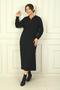 Women's Stand Collar Half Zipper Front Comfortable Fit Knitted Dress - 2