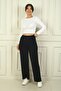 Women's Elastic Waist Pocket Palazzo Trousers - 3