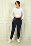 Women's Trousers with Elastic Waist and Pockets - 3
