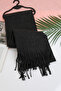 Black Unisex Polar Scarf - Soft and Warm Shawl Kaşkol - 5
