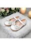 Girl's White Orthopedic Ballerinas with Bow - 3