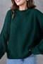 Women's Modest Off Shoulder Long Sleeve Crew Neck Emerald Green Knitwear Hijab Sweater 1400 - 2