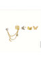 4 Pieces Gold Tasseled Stainless Celik Earrings Set for Women - 7