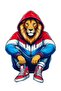 Lion Hooded Sticker - Car, Motorcycle, Helmet, Laptop, Glass 13X11 cm