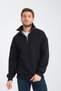 Navy Blue Unisex Oversized Cotton Interior Fleece Wool Stand-Up Collar Half Zipper Sweat - 6