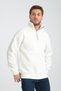 Bayaz Unisex Oversized Cotton with Fleece Inside Wool Stand-Up Collar Half Zipper Sweat - 3