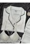 Women's Satin Button Moment 4-Piece Short Sleeve Pajamas Set Dowry - 4