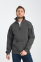 Men's Smoked Unisex Oversize Cotton Inner Fleece Standing Collar Kangaroo 3-Pocket Sweatshirt - 2