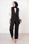 Side-Tie Vest Suit Black - 3