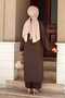 Buttoned Aerobin Hijab Double Set in Brown - 4