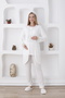 Maternity/Lactation Buttoned Pajamas and Dressing Gown Set / Autumn & Winter Season - Slippers and Crown Gift - 4
