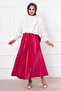 Thin Pleated Long Hijab Skirt Fuchsia - 3