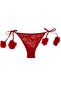 450 Women's Lace Panties with Pompoms on the Sides - Red