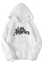 Los Angeles Printed Men's White Hooded Sweatshirt