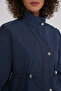 5939 Lined Long Trench Coat - Navy Blue - 6