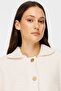 Shirt Collar Buttoned Cream Cardigan - 3