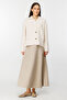 Shirt Collar Buttoned Cream Cardigan