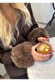 Brown Soft Textured Winter Arm Sleeve Bracelet - 3