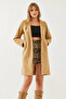 Women's Camel Single Pocket Cashmere Coat 9085 60351131 - 3