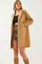Women's Camel Single Pocket Cashmere Coat 9085 60351131 - 2