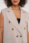 6675 Beige Double-Breasted Vest and Trousers Set - 6