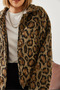 Women's Black Camel Leopard Patterned Coat 38143 60351154 - 3