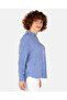 Off-Shoulder Blue-White Striped Women's Oversize Shirt - 2