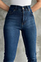 Navy Blue Women's High Waist Mom Skinny Jeans - 4