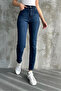 Navy Blue Women's High Waist Mom Skinny Jeans