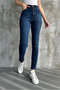 Navy Blue Women's High Waist Mom Skinny Jeans - 6