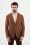 Straight Slim Fit Bag Pocket Wide Collar Punto Stitching Men's Jacket Brown - 40393.24K - 3