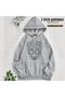 Tribal Viking Bear Printed Hooded Oversize Sweatshirt (2 Yarns)