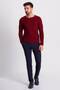 Lase Slim Fit Crew Neck Long Sleeve Men's Knitwear Claret Red - 11155.18Y - 5