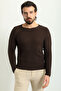 Lase Slim Fit Crew Neck Long Sleeve Men's Knitwear Brown - 11155.18Y - 3