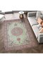 Mete Collection Green and Pink Tones Traditional Motif Patterned Vintage Decorative Carpet 36 - 5