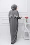 Seasonal Self-Head Scarf Lace Women's Prayer Dress, Anti-Sweat Prayer Clothing-Grey - 3