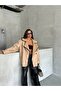 Women's Oversize Faux Leather Leather Jacket with Fur Inside