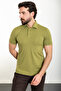 Plain Slim Fit Polo Collar Men's T-Shirt Green - 36827.24Y - 3