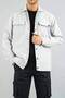 Men's Shirt Gray Parachute Fabric Relaxed Fit Seasonal Snap Closure Flap Side Pocket Coat - 5