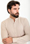 Straight Slim Fit Judge Collar Long Sleeve Men's Shirt Beige - 37901.24Y - 4