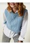 Land Tie Women's Sweater with Knitting Detail