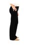 High Waist Flared Leg Black Steel Knitted Women's Leggings Pants - 3