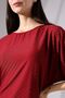 Chuy Women's Soft Textured Batwing Sleeve Hem Lace-Up Diagonal Jacquard Blouse & Combed Cotton Blouse - Burgundy - 3