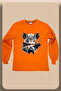Hunting Hunting Wilderness Pig Printed Cotton Regular Fit Crew Neck Orange Sweatshirt