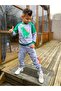 Dinosaur Motif Two Thread Fabric Kids Tracksuit MNK0564 GREEN - 8